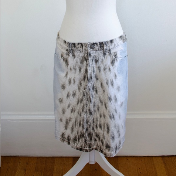 Roberto Cavalli Animal Print Denim Skirt - Picture 1 of 5